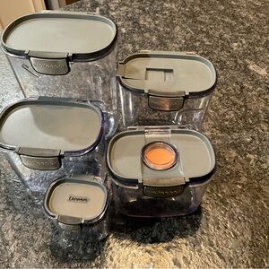 Gray Stackable Storage Bins with Airtight Seal